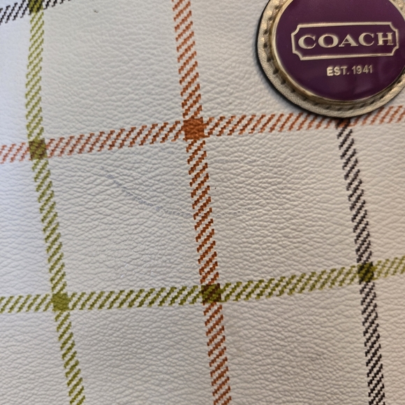 Coach white payten tattersail file bag crossbody muli color - Picture 5 of 7